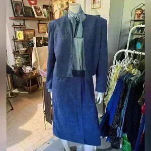Vintage Henry Lee Petites Size  14 Blouse/Skirt and Jacket Set